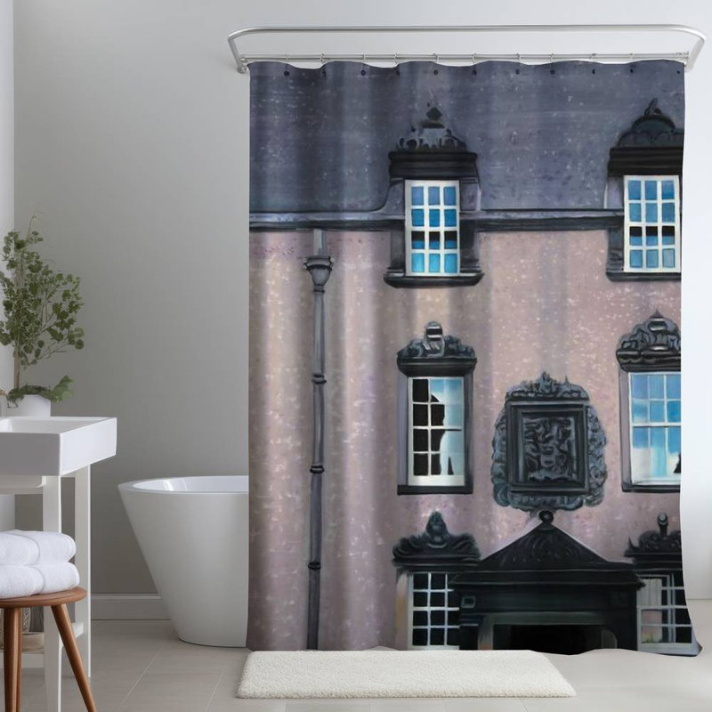 Shower Curtain AR13 – Polyester Shower Curtain, Dye Sublimation Print, 71" W × 74" L