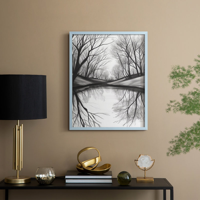 Paysages série XXIV - reproduction encadrée de qualité supérieure - prête à être accrochée - aucun clou requis