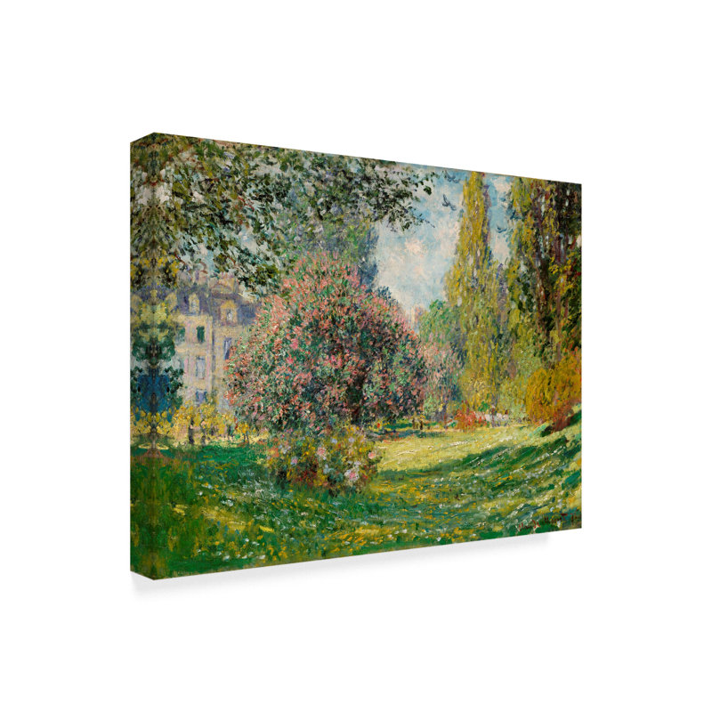« landscape the parc monceau », reproduction de peinture à l’huile sur toile tendue, H 14 po x l 19 po x P 2 po