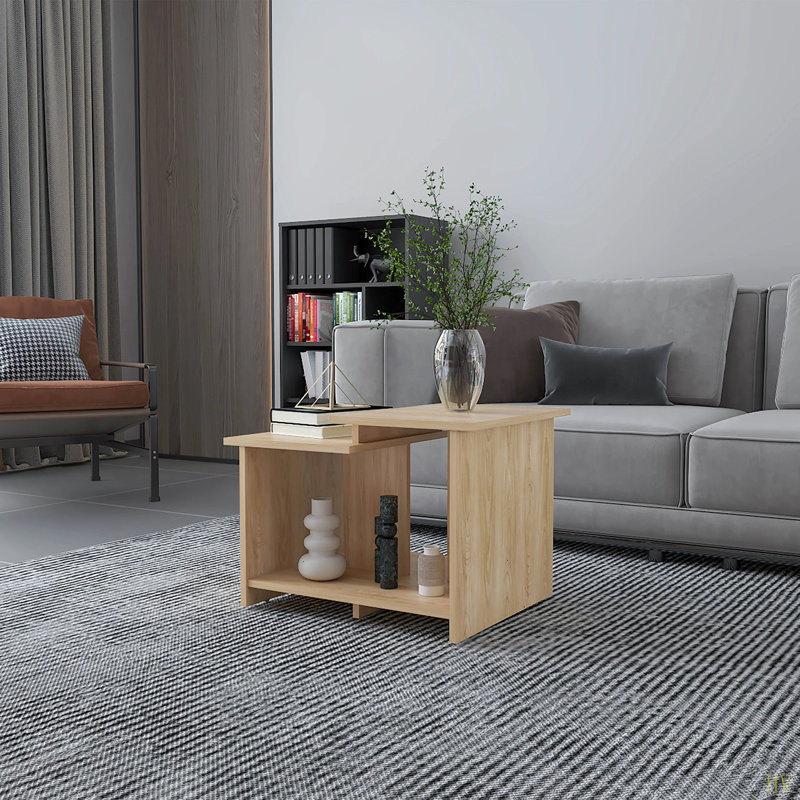 Table basse avec rangement ouvert, Blanc