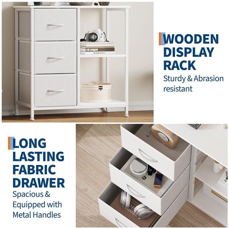 70cm Wide 3 -Drawer File Cabinet, White