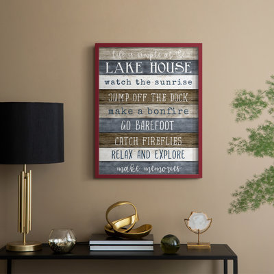Simple Lake Rules, reproduction encadrée - bois massif
