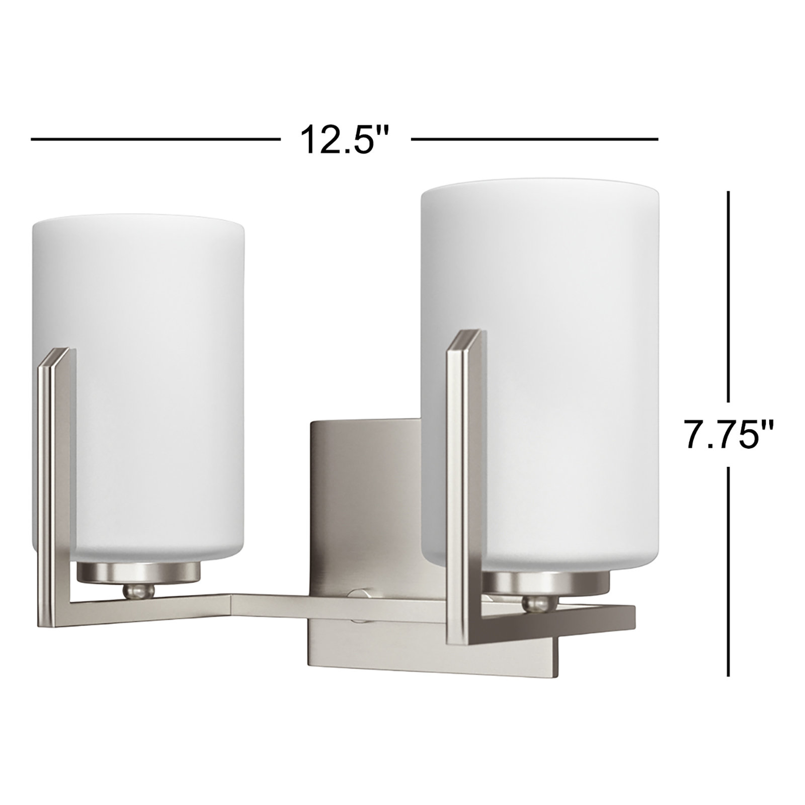 Roni 21.25" W Dimmable Steel Vanity Light, Satin Nickel, 2-Light