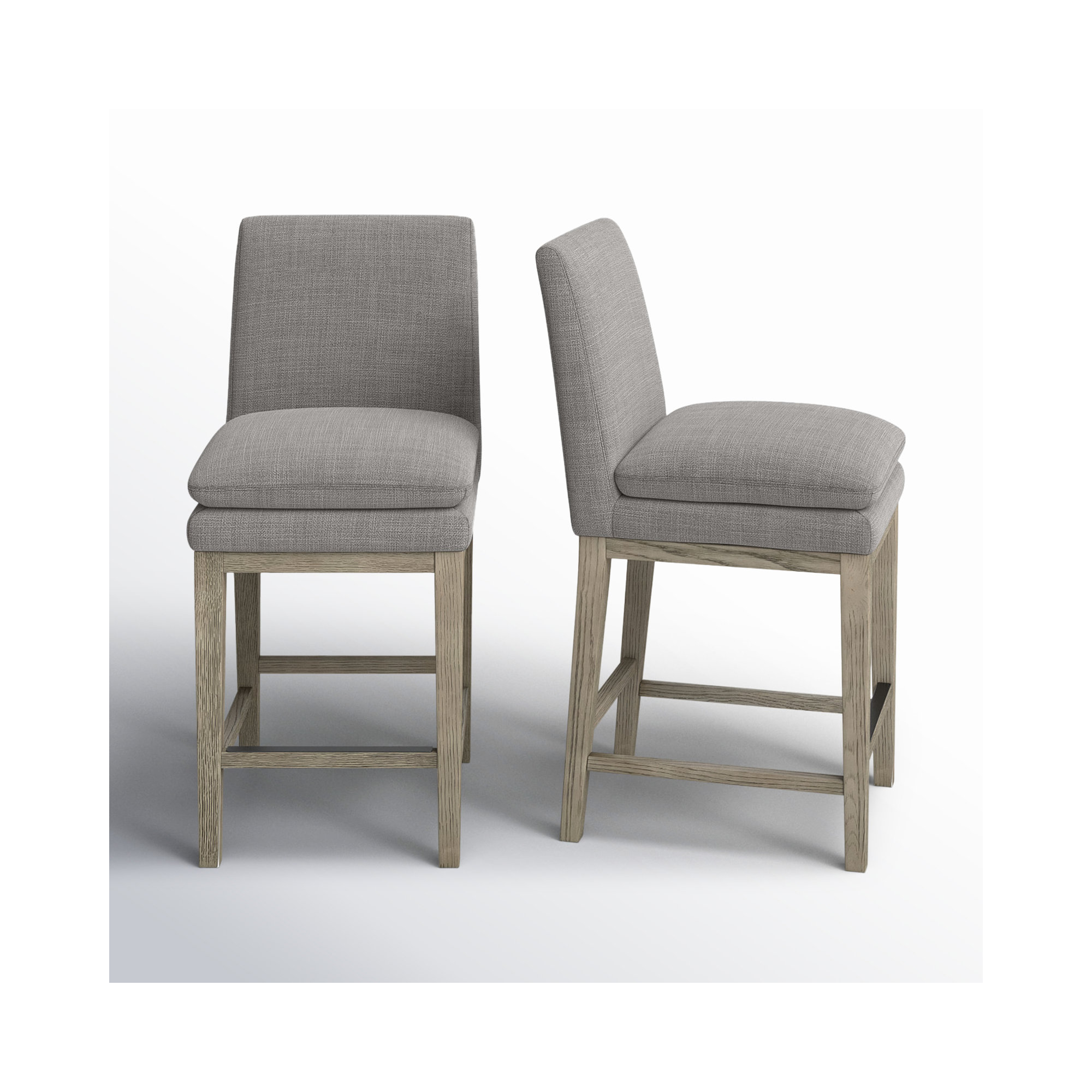 Bethea Upholstered Counter Stool, Effie Flint Performance Linen