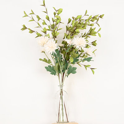 36" Artificial Spring Summer Daisy Floral Arrangement For Vase Filler, Branch Greenery Leaves Sprays Long Stem Faux Flower For Dining Table Centerpieces, Home Wedding Party Decor
