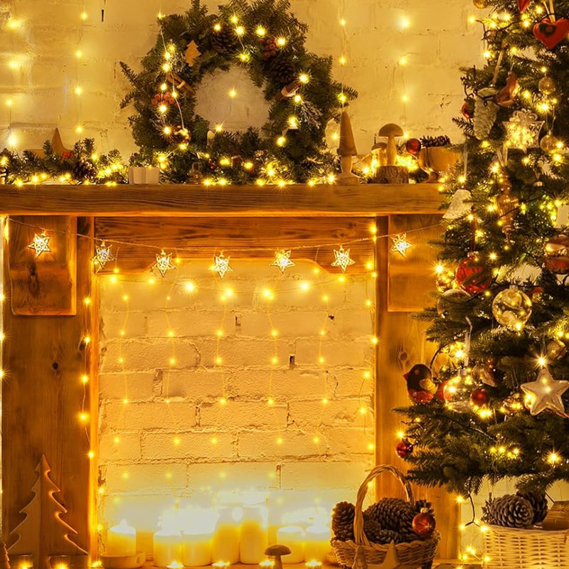 LED Halloween Christmas Holiday Window Curtain String Lights