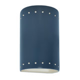 Ambiance - Large Cylinder W/ Perfs - Closed Top Wall Sconce - Carbon Matte Black - E26