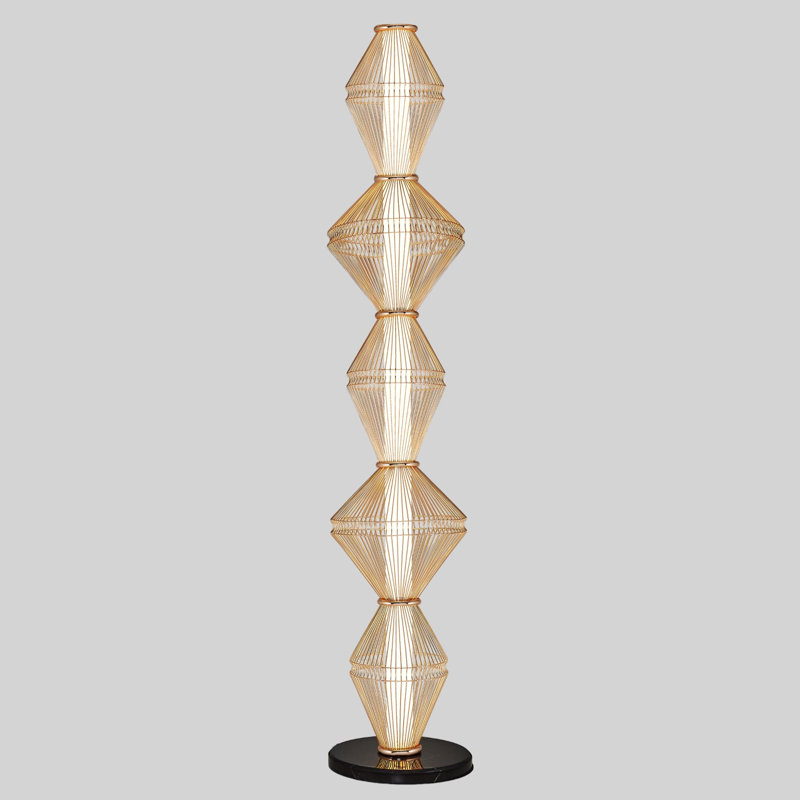 Modern Floor Lamp, 5 x 10W LED, 3000K, 9.4 in Diameter x 55.1 in Height | Durable Metal Body with Acrylic Cap Cover, Energy-Efficient Integral LED | Perfect for Living Room, Bedroom & Home Office Décor