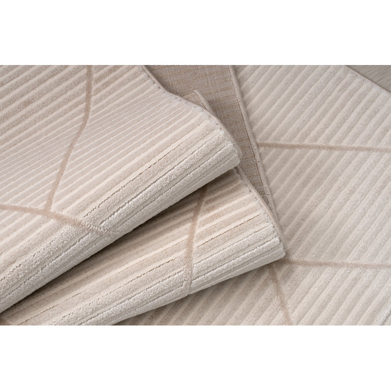 Tapis tissé à la machine crème, tapis à motif géométrique La dole Rugs - 5 x 8, 6 x 9, Rectangle 6 pi 5 po x 9 pi 5 po