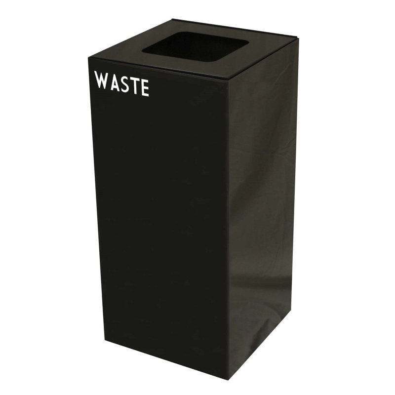 Poubelle de recyclage Geocube 24 gallons, Café noir, Carrée pour plastiques et déchets, 32 gallons