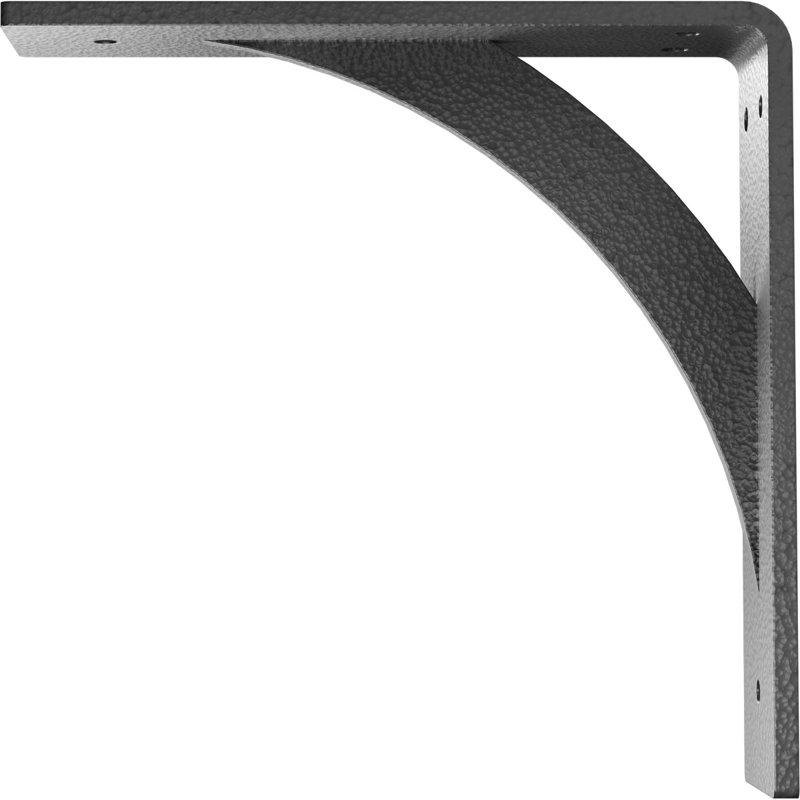 Support en acier martelé H 2 po x P 8 po x H 8 po, H 8 po x l 2 po x P 8 po, Argent martelé