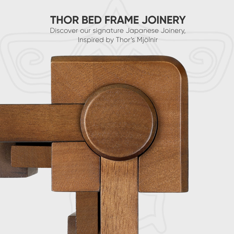 Carruthers Thor Bed Frame Queen - Solid Wood Platform Bed - Japanese Joinery Bed Frame - Wood Slat Support - No Box Spring Needed - Easy Assembly - Minimalist & Modern Style (walnut)