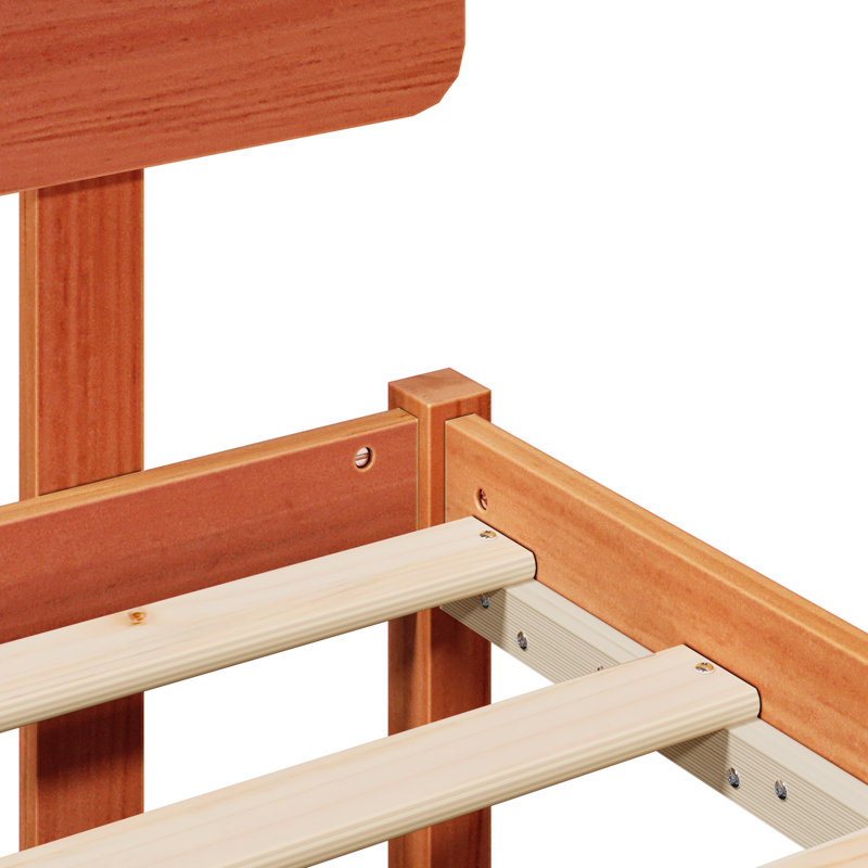 Vidaxl Bed Frame With Headboard Solid Pine Wood, Small Double (4'), White