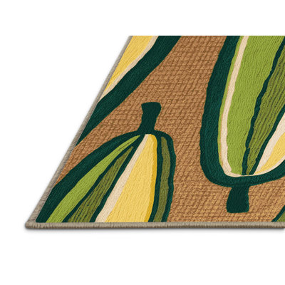 Washable Wampee Fruits Area Rug