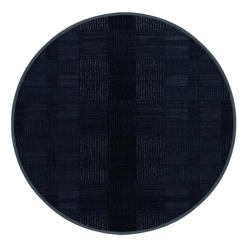 Machine Washable Checkered Gray Area Rug, Round 4'