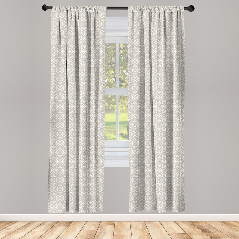 Geometric Semi-Sheer Rod Pocket Curtain Panels, 28" x 63"