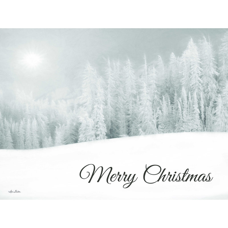 «Merry Christmas Snowy Trees», reproduction sur toile tendue, H 18 po x l 24 po