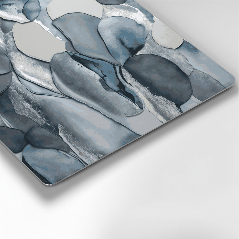 Abstrait aquarelle 87, art mural gris en métal