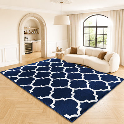 Abstract Machine Printed Shag Area Rug