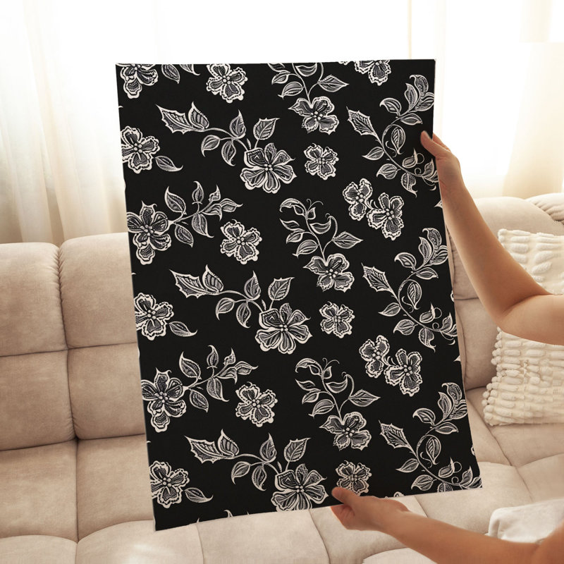 «Floral Floral Dreams», impression d'art moderne sans cadre noir et blanc, H 10 po x l 8 po
