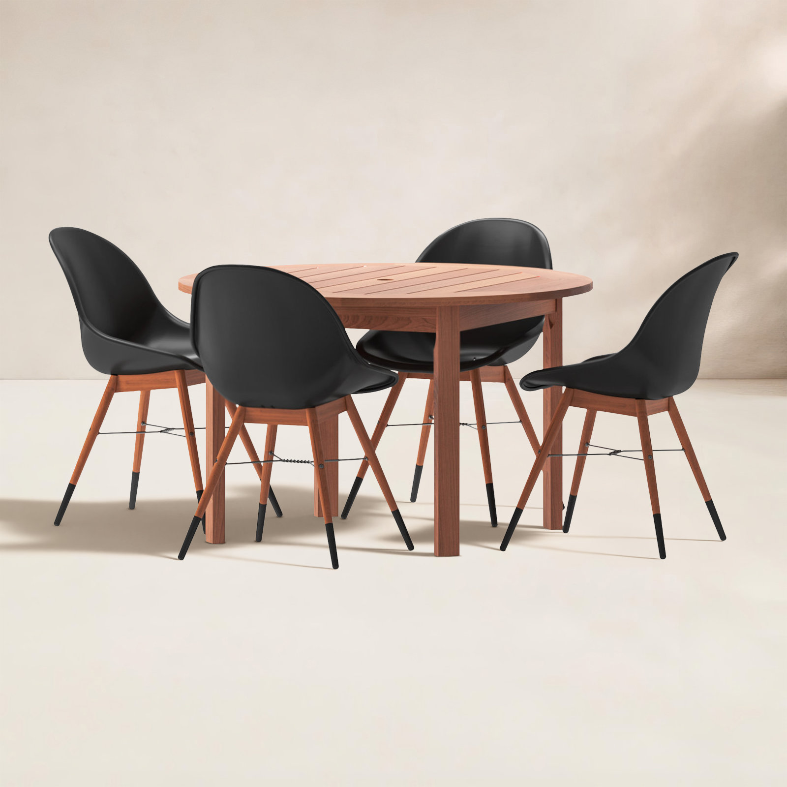 Anautica 47" Eucalyptus Patio Dining Set
