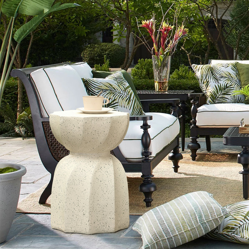 Table d'appoint et de terrasse Digit Modern, Blanc / gris