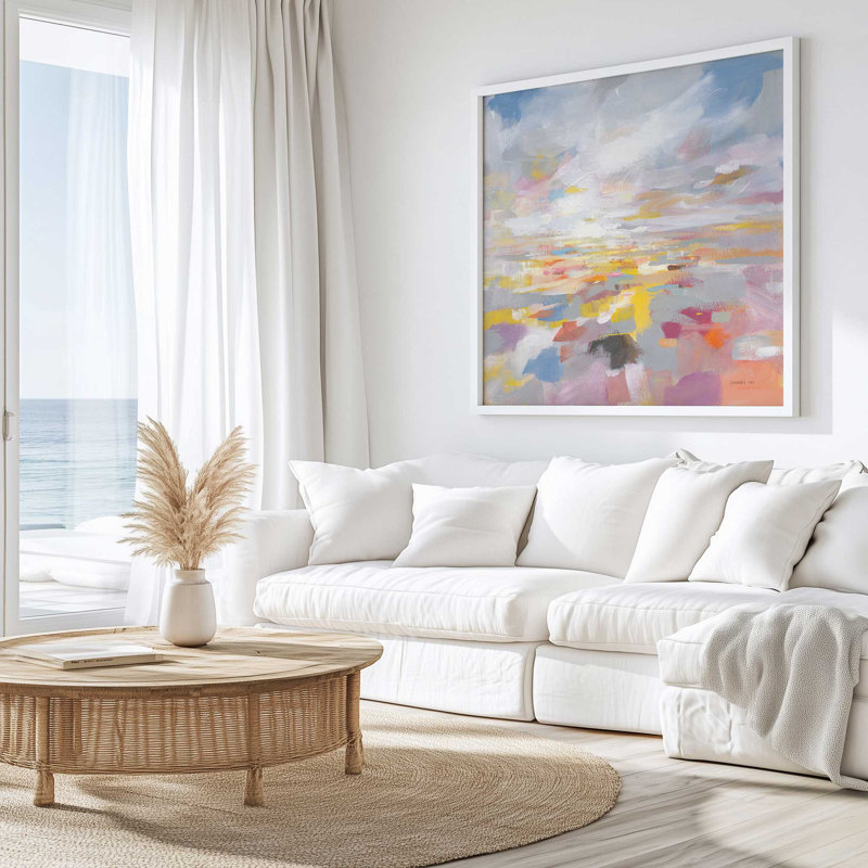 «Dreamy Evening», reproduction sur toile abstraite, H 13,75 po x l 13,75 po, Zinc patiné