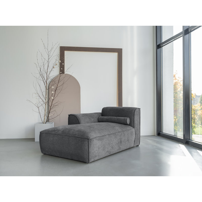 Flex Felix Upholstered Chaise Lounge, Left Hand Facing, Dark Grey