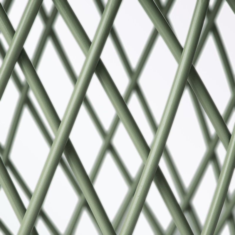 Outdoor Iron frame Table with sturdy base and lattice design, Green