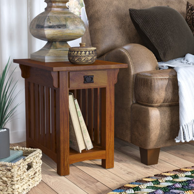 Mission Solid Wood Side Table in Medium Oak