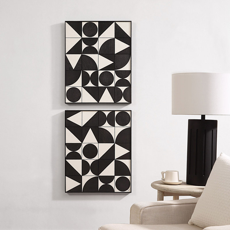 2 pièces encadrées sur toile