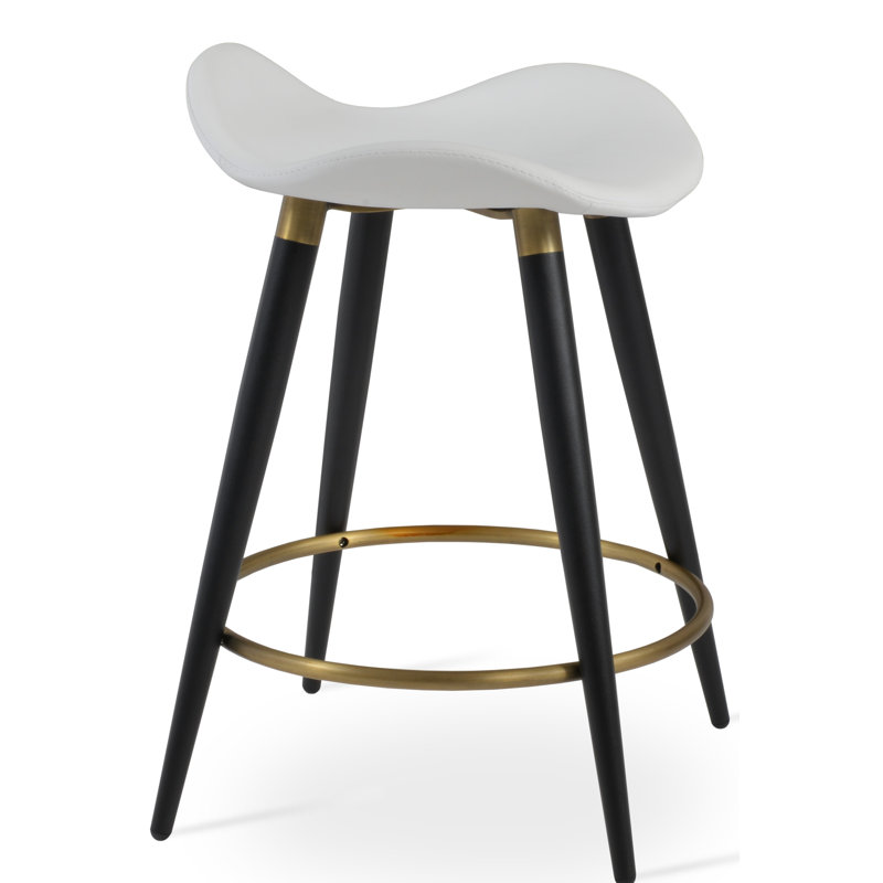 Tabouret de bar et de comptoir Moonyean, Noir / or, Blanc, Hauteur d'assise lorsque que le tabouret est placÃ
