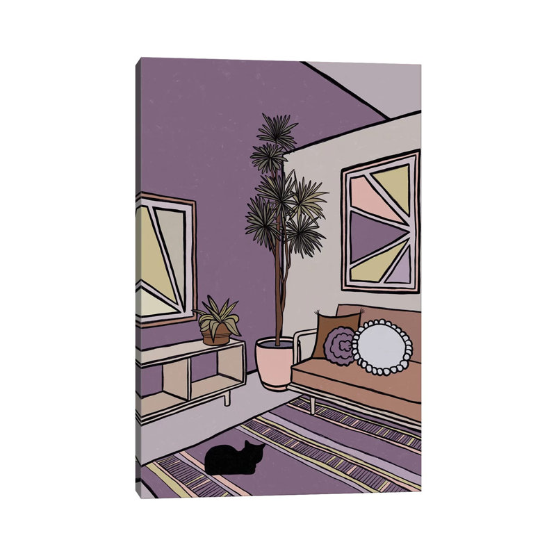 Black Cat 1 Piece Wrapped Canvas Wall Art, 20.32 cm H x 30.48 cm W