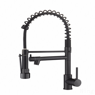 Robinet d'évier de cuisine à poignée simple avec douchette extractible