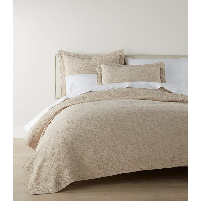 Mia 100% Cotton Coverlet, Dune, King/Cal King Coverlet
