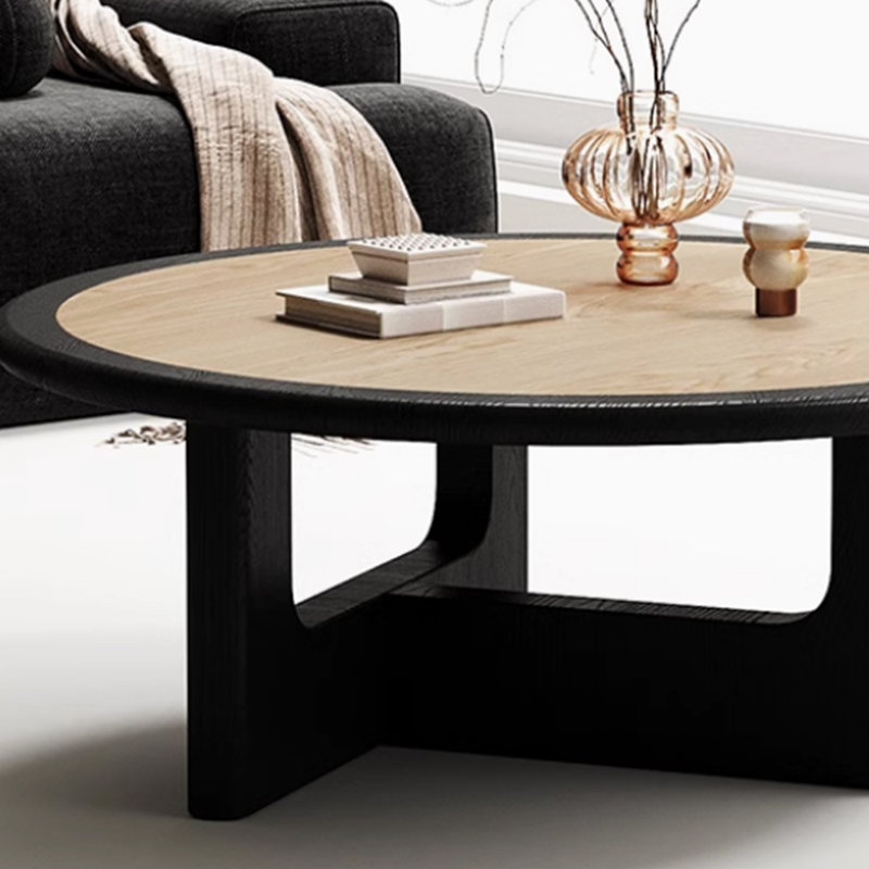 Table basse en bois massif au design créatif, H 13,77 po x L 31,49 po x l 31,49 po, Burlywood