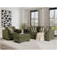 Ensemble de salon, canapé, fauteuil et repose-pieds Marvella 3 pièces avec revêtement en chenille Mosswood