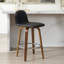 Tabouret de bar pivotant en noyer rembourré-1936945774