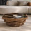 Table basse 35,83 "unique en forme de nuage irrégulier avec plateau en verre trempé, table de cocktail artistique moderne en panneau de fibres à densité moyenne pour salon et appartement