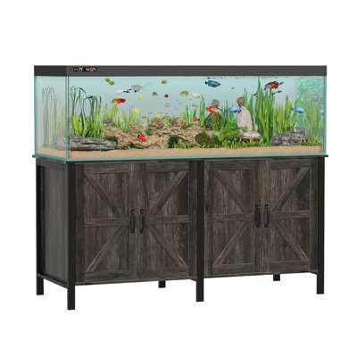 Support d'aquarium de ferme 100-150 gallons, support d'aquarium robuste avec armoire de rangement et prise de courant, L 59,8 po x l 23,6 po, capacité de 2200 lb