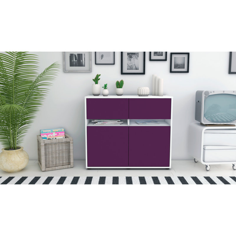 Racine 92cm Sideboard, White/Purple