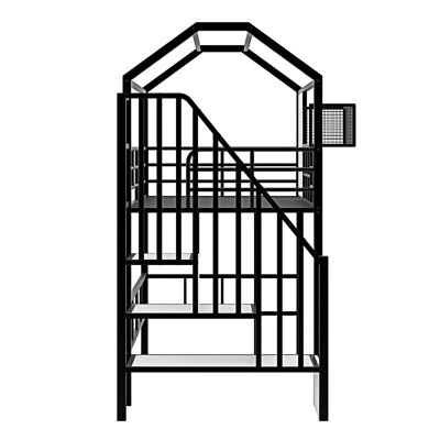 Metal Loft Bed With Roof Design And A Storage Box
