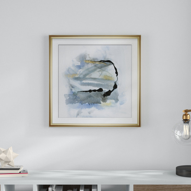 «Cool Water I», reproduction d'impression encadrée, H 27 po x l 27 po x P 1,5 po, Encadrement doré