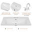 Plateau de meuble-lavabo simple 30 po avec lavabo blanc, 3 trous de robinet, céramique, blanc