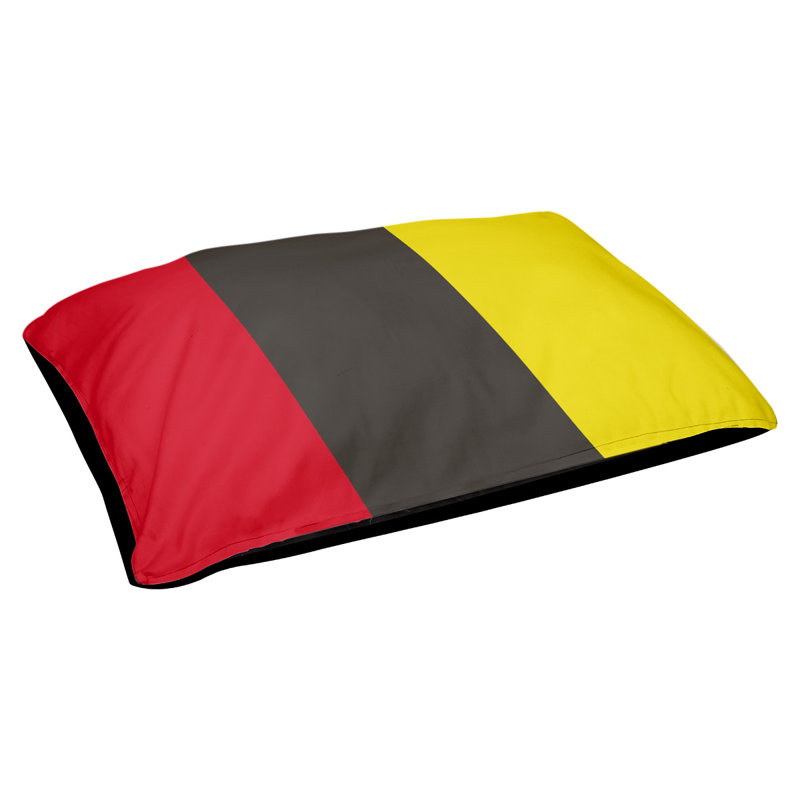 Coussin rectangulaire designer New York Bronx, Petit (L 18 po x l 28 po), Rouge / noir / jaune