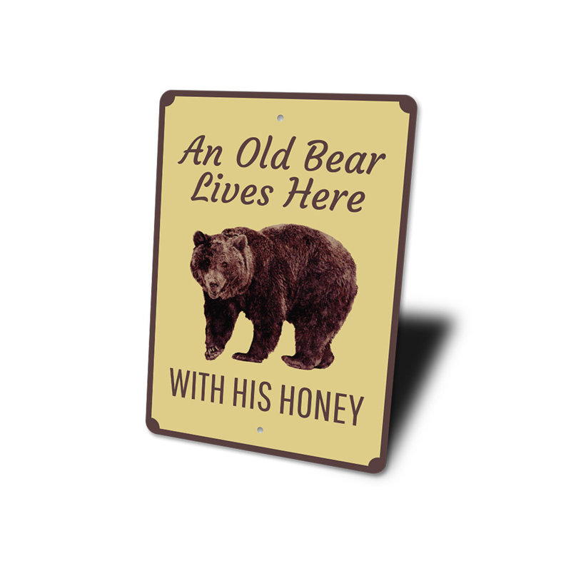 Plaque en aluminium «Bear Lover», H 14 po x l 10 po x P 0,04 po