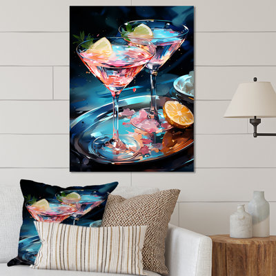 Cocktails Pink Daiquiri Dawn Coral Caress  - Cocktails Metal Wall Art