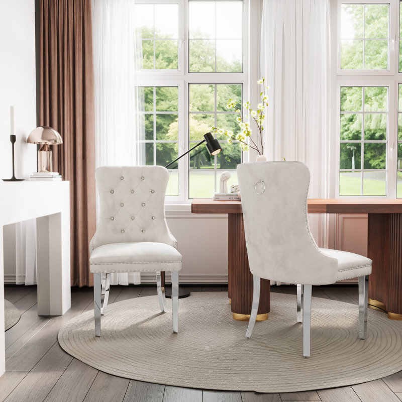 Chaise Parsons, Blanc, Argent