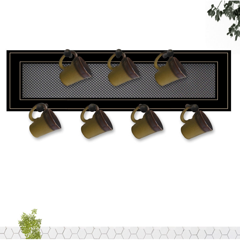 Rangement mural pour tasses, Cadre noir