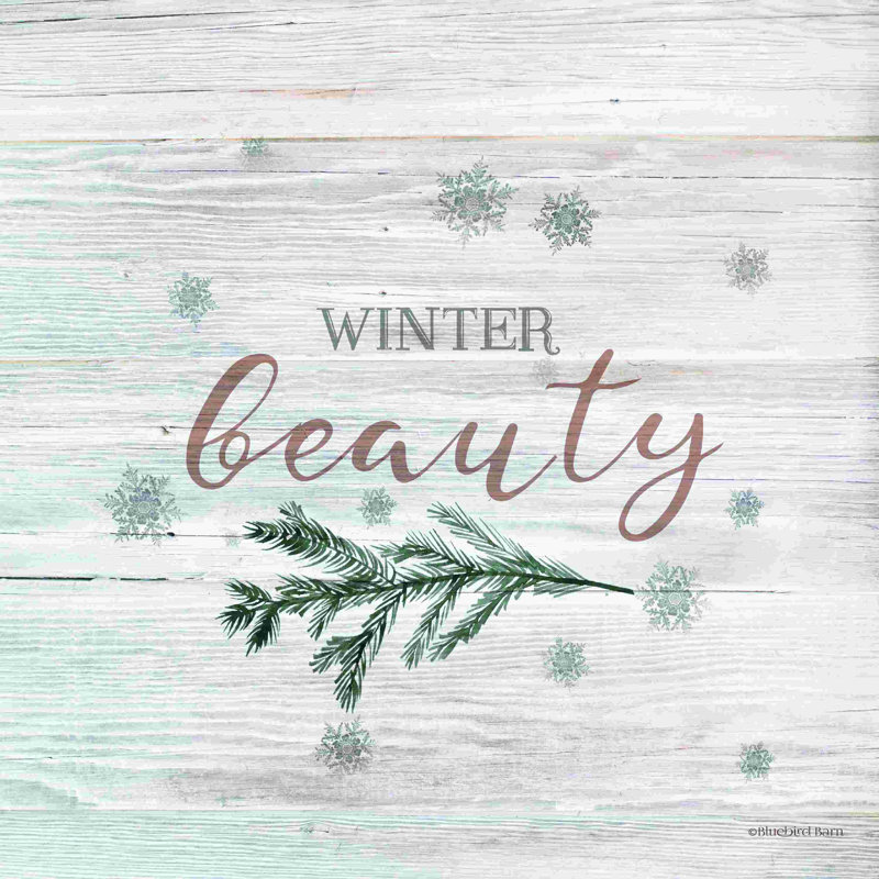 «Winter Beauty II» par Bluebird Barn - impression, H 12 po x l 12 po, No, Toile tendue
